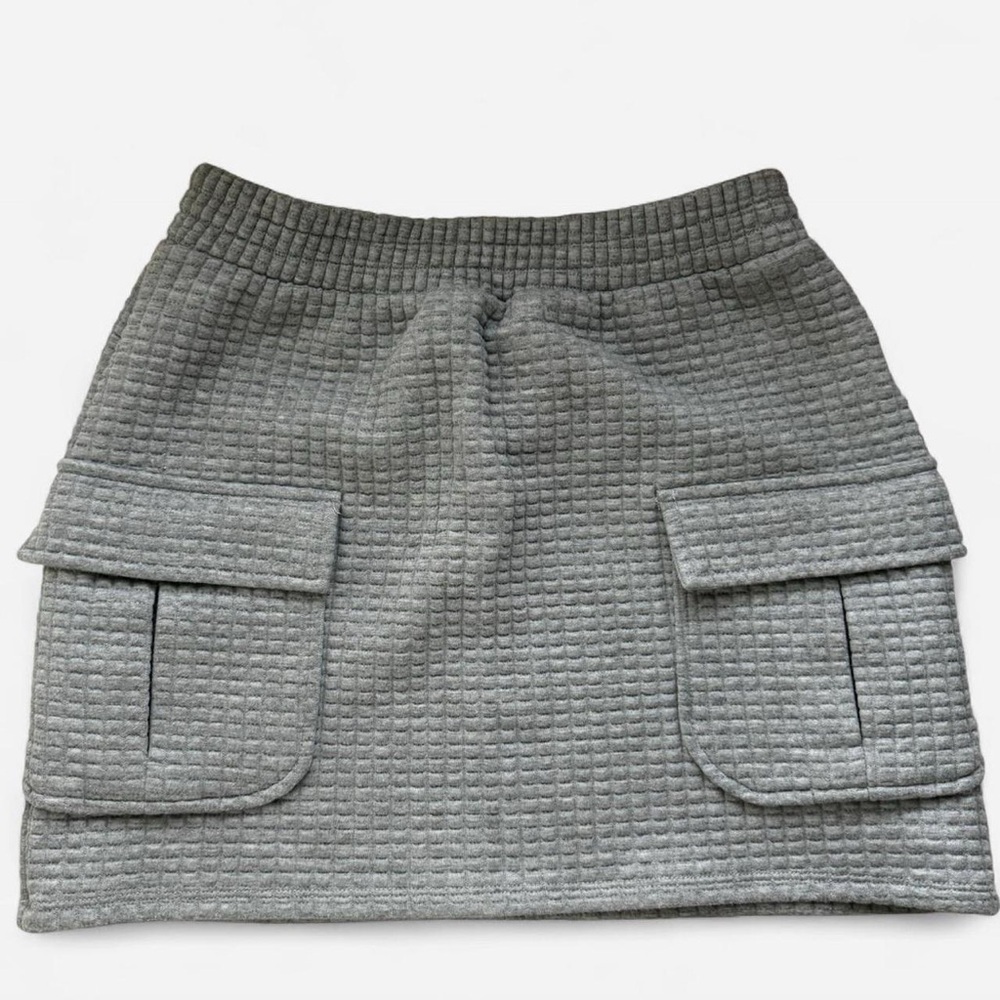 Stylish Gray Quilted Mini Skirt